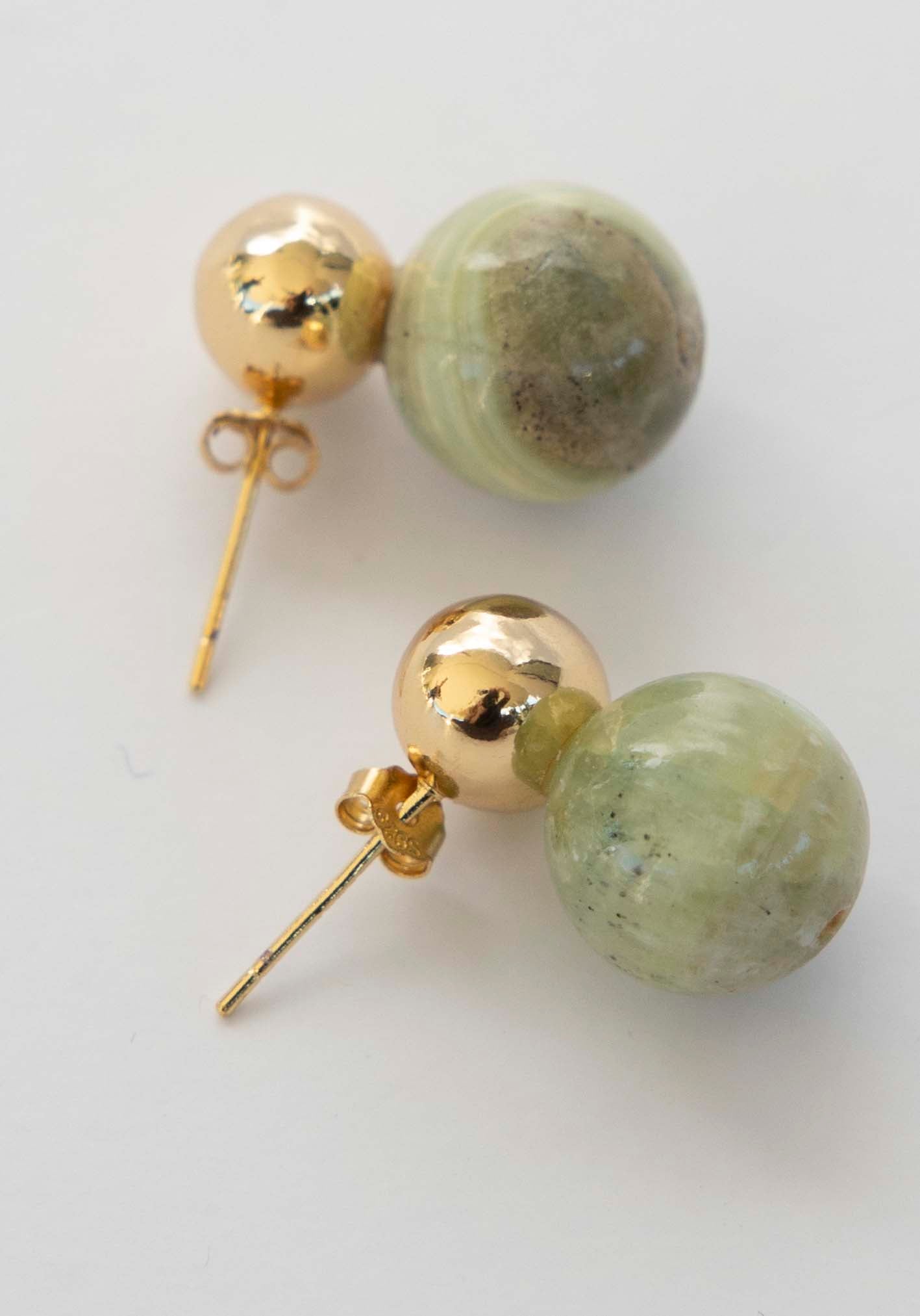 Jade Moon Dome Earrings