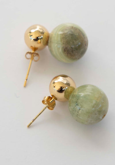 Jade Moon Dome Earrings