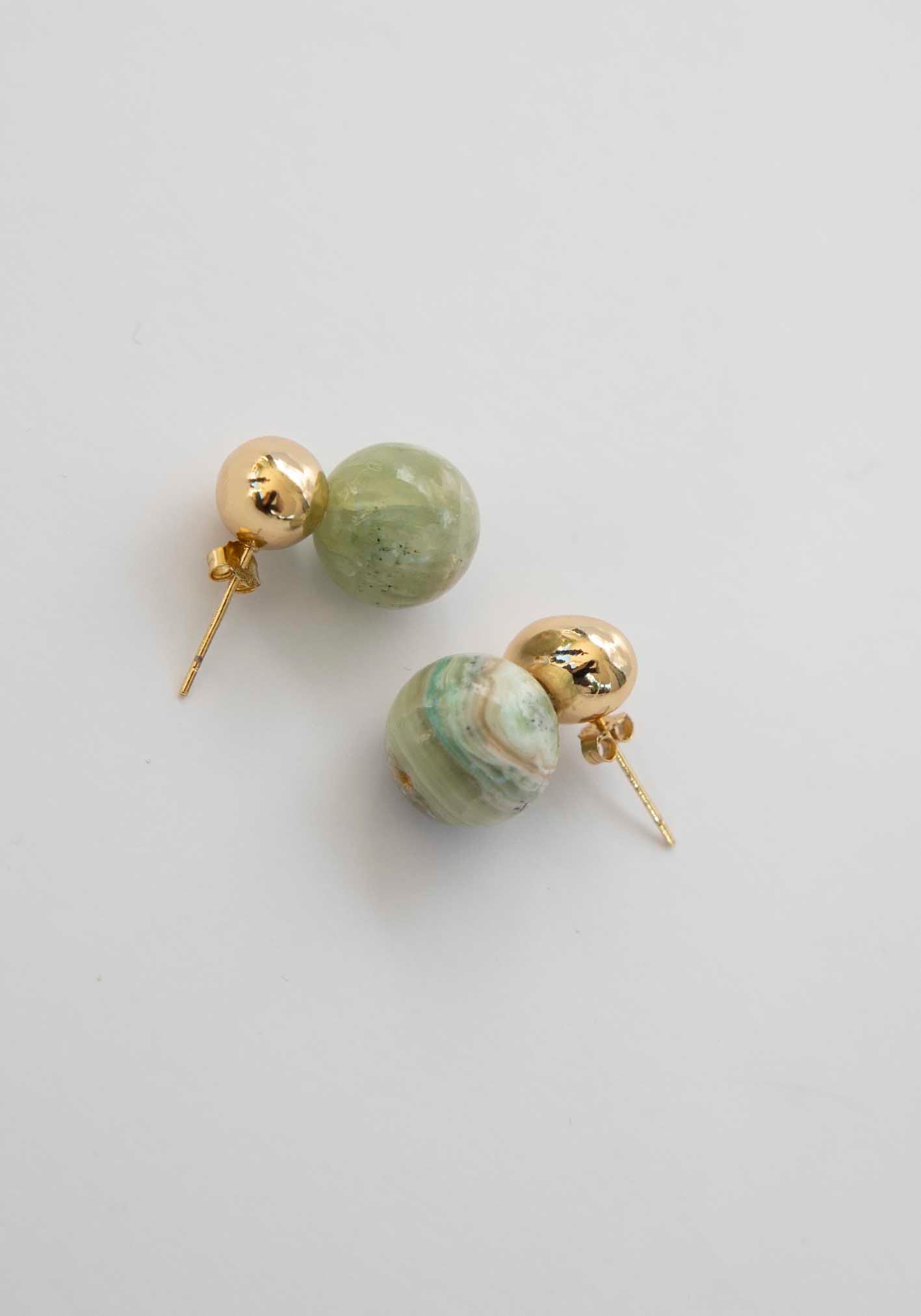 Jade Moon Dome Earrings