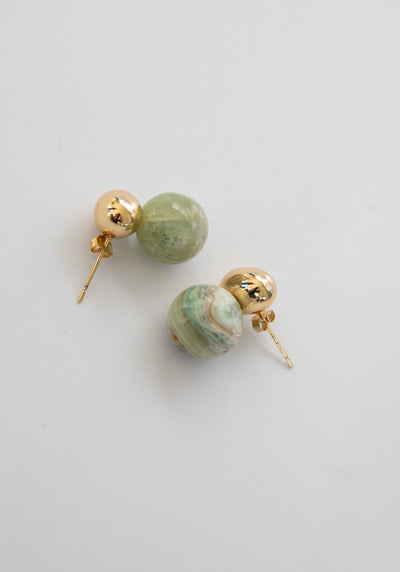 Jade Moon Dome Earrings