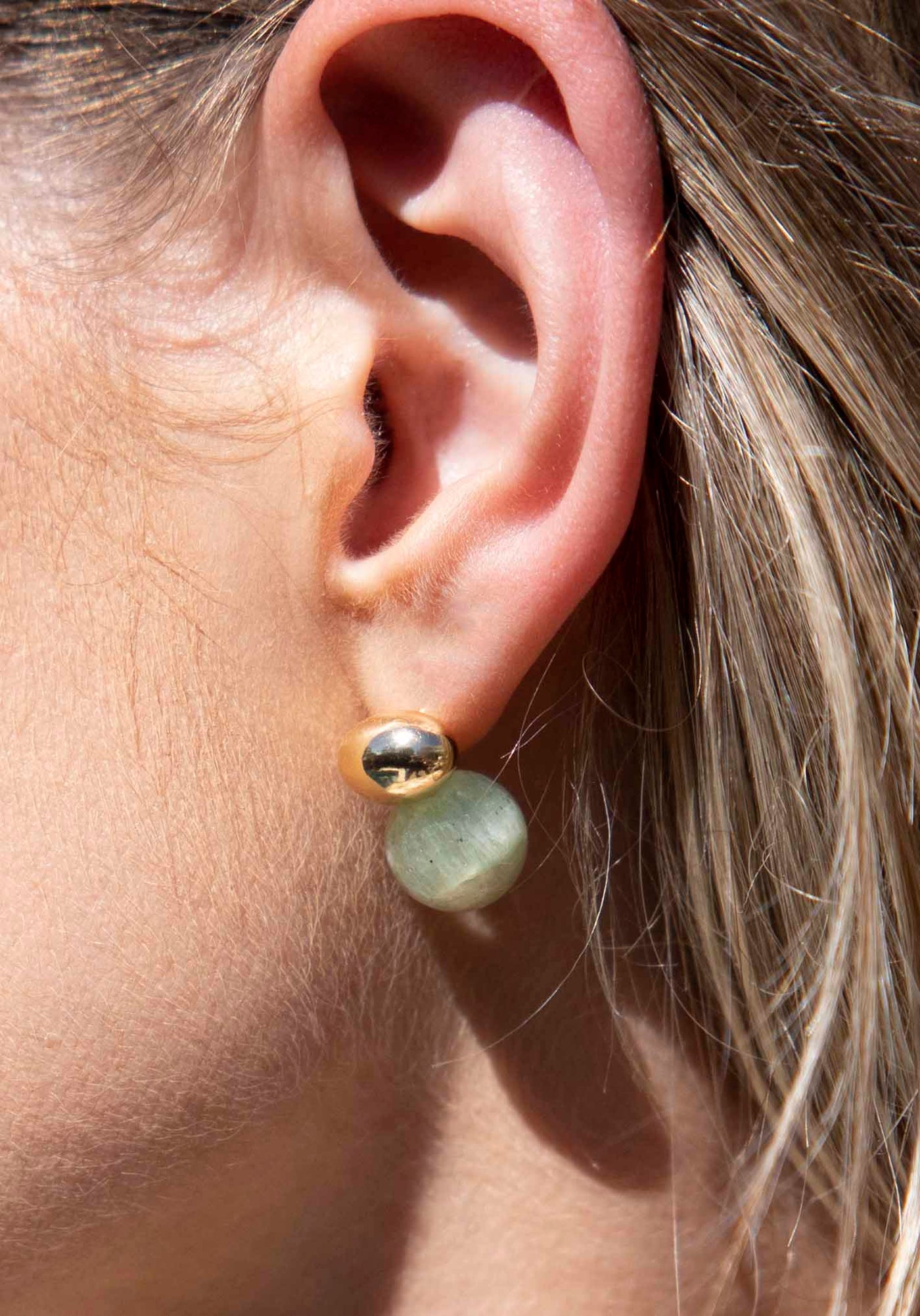 Jade Moon Dome Earrings