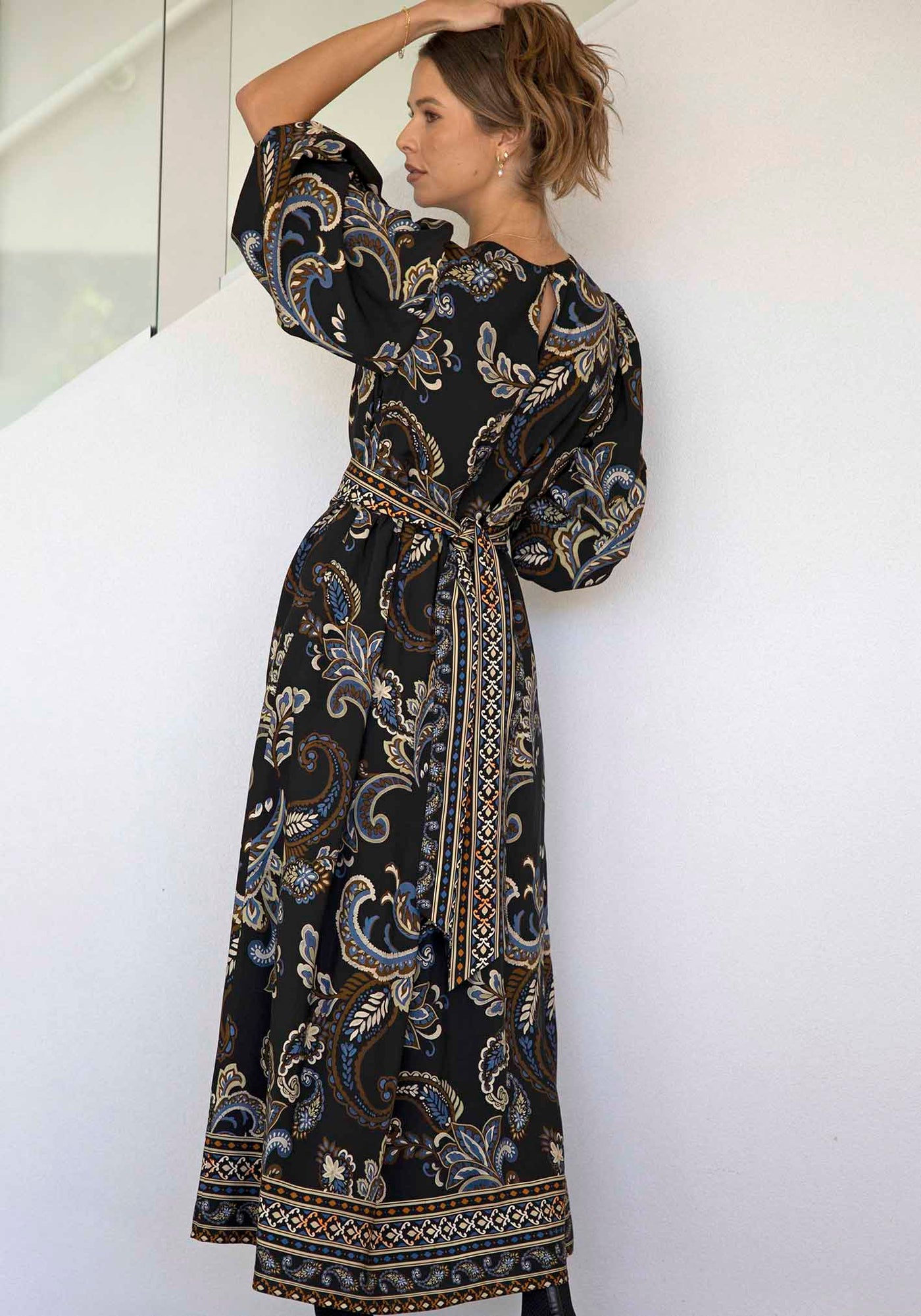 La Bella Paisley Balloon Sleeve Maxi Dress | Special Occasion Dresses ...