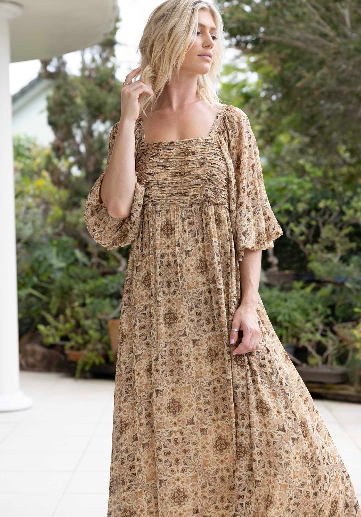 Liberte Paisley Sleeve Maxi Dress