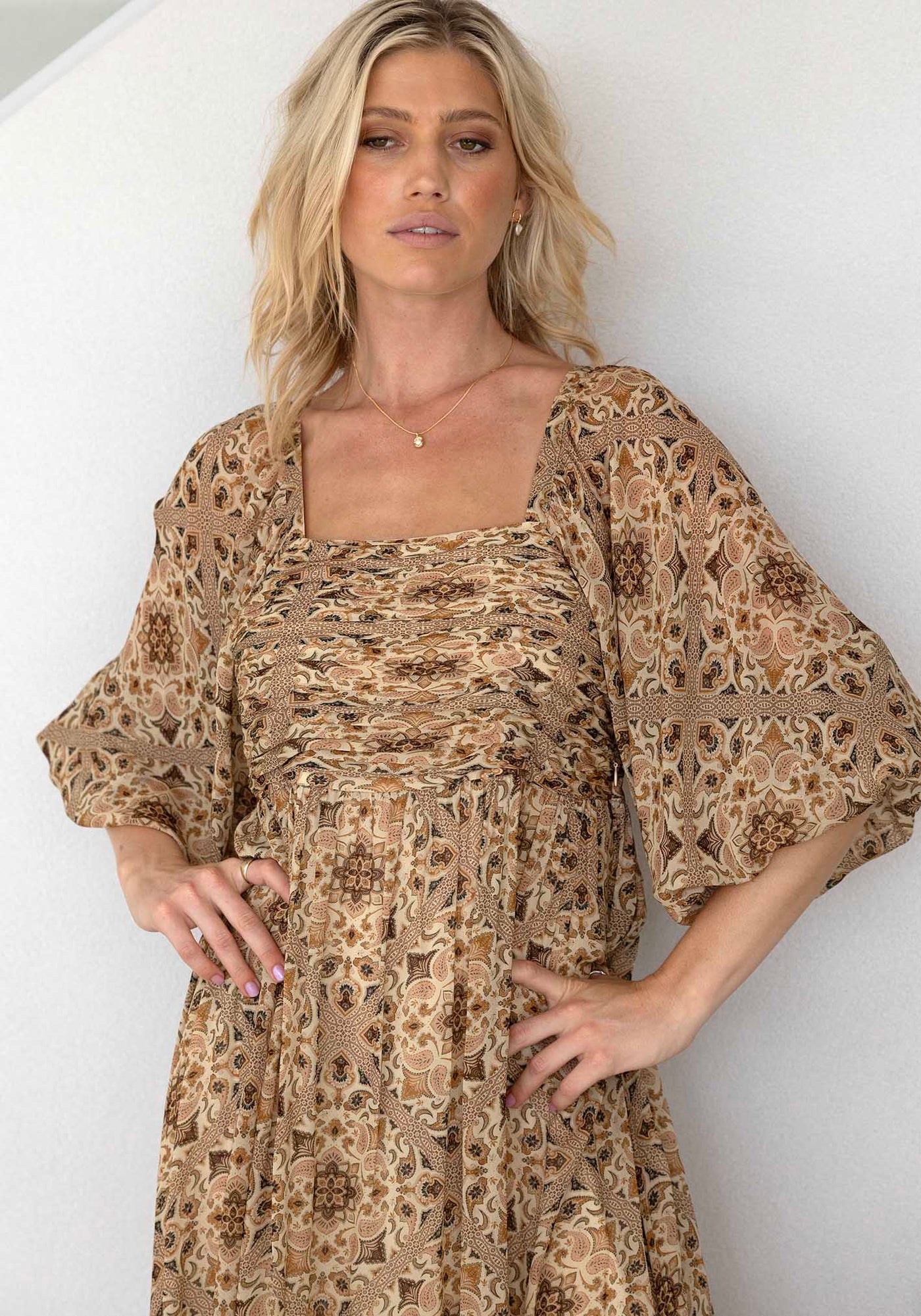 Liberte Paisley Sleeve Maxi Dress