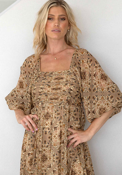 Liberte Paisley Sleeve Maxi Dress