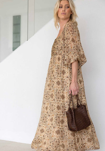 Liberte Paisley Sleeve Maxi Dress