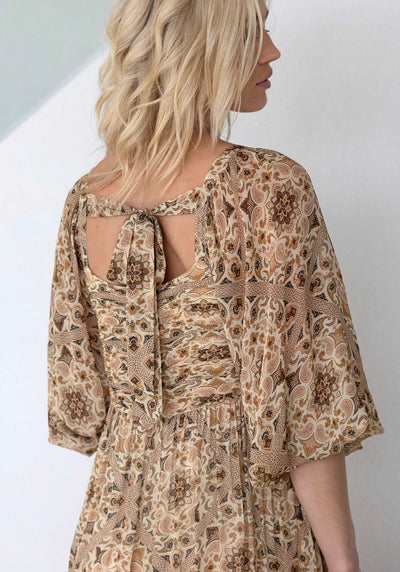 Liberte Paisley Sleeve Maxi Dress