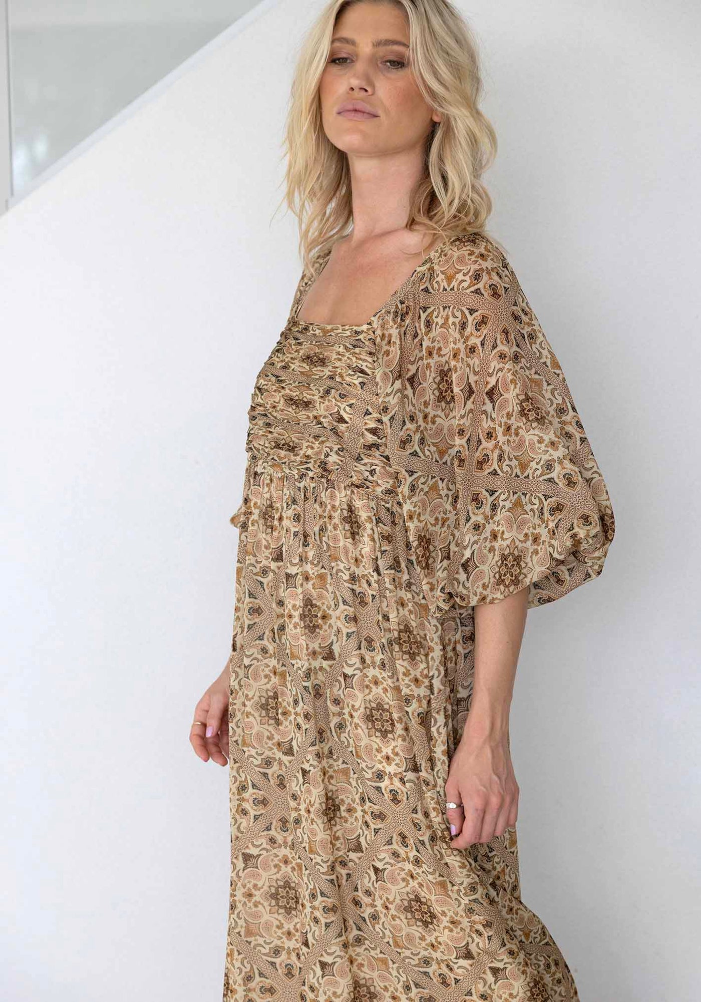 Liberte Paisley Sleeve Maxi Dress