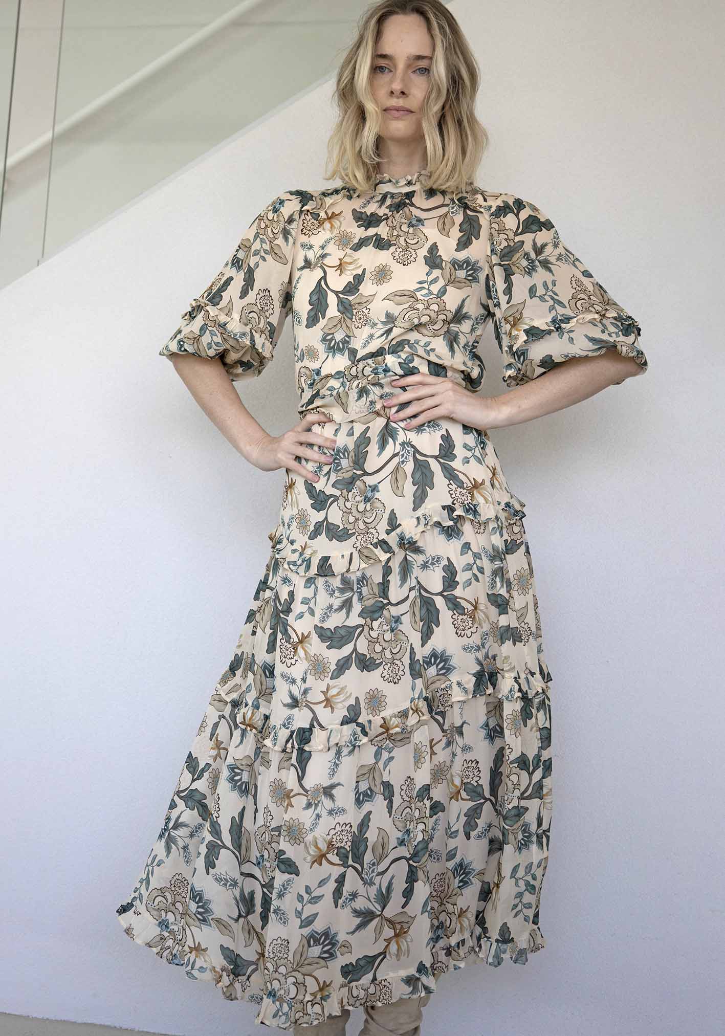 Love Story Cream Floral Maxi Dress