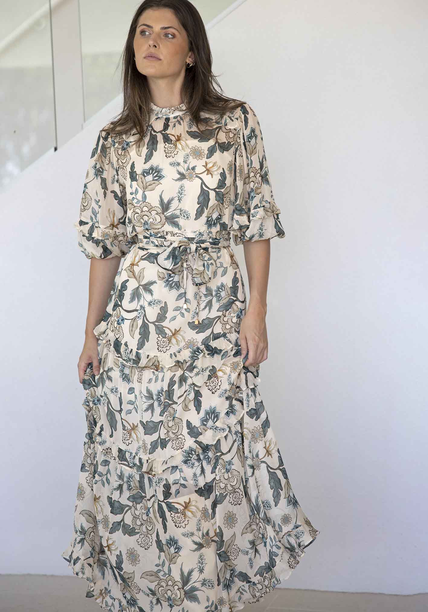 Love Story Cream Floral Maxi Dress