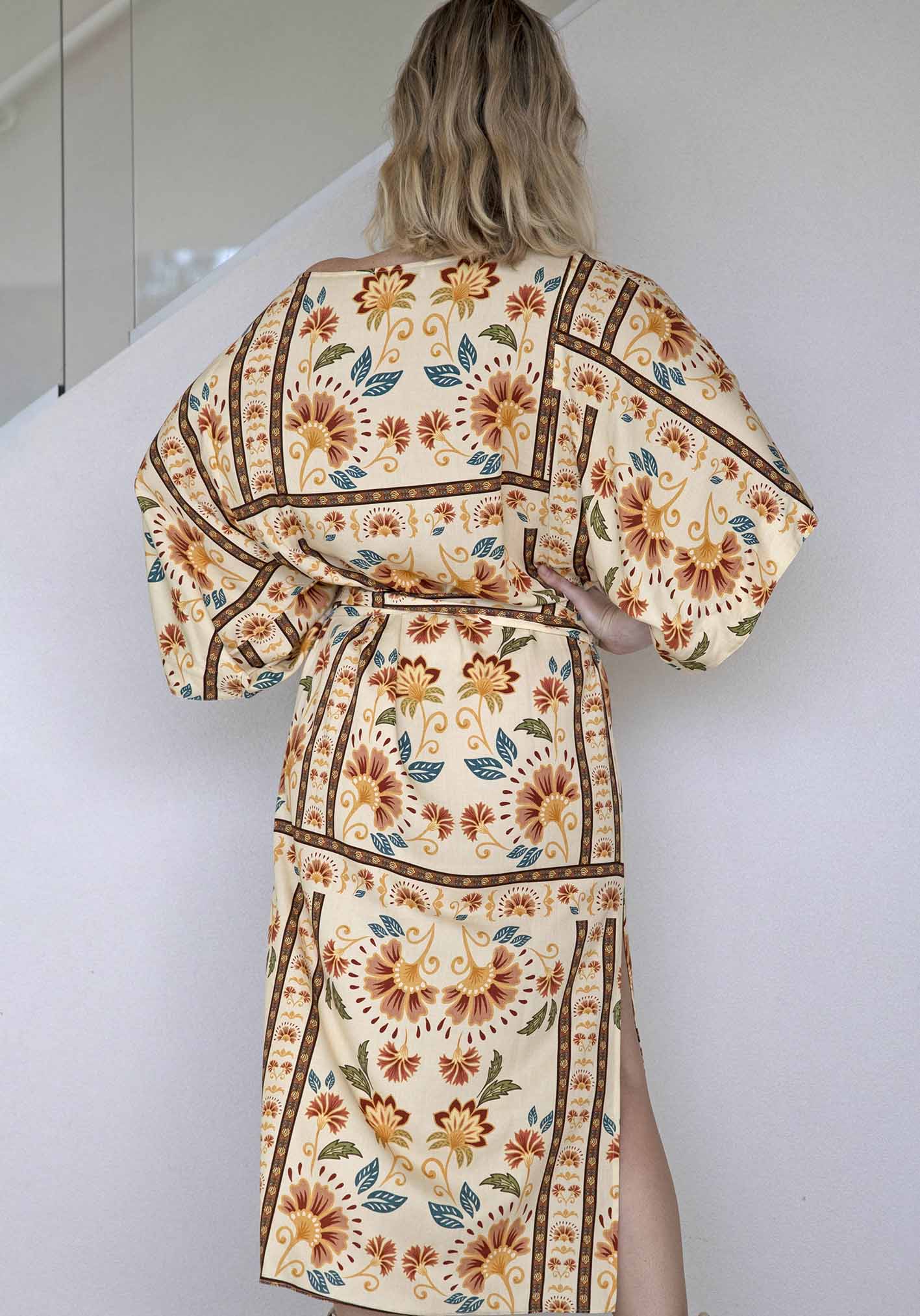 Luminosity Cream Floral Tie Dress