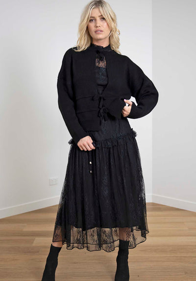 Matchmaker Black Bow Cardigan