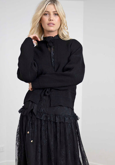 Matchmaker Black Bow Cardigan