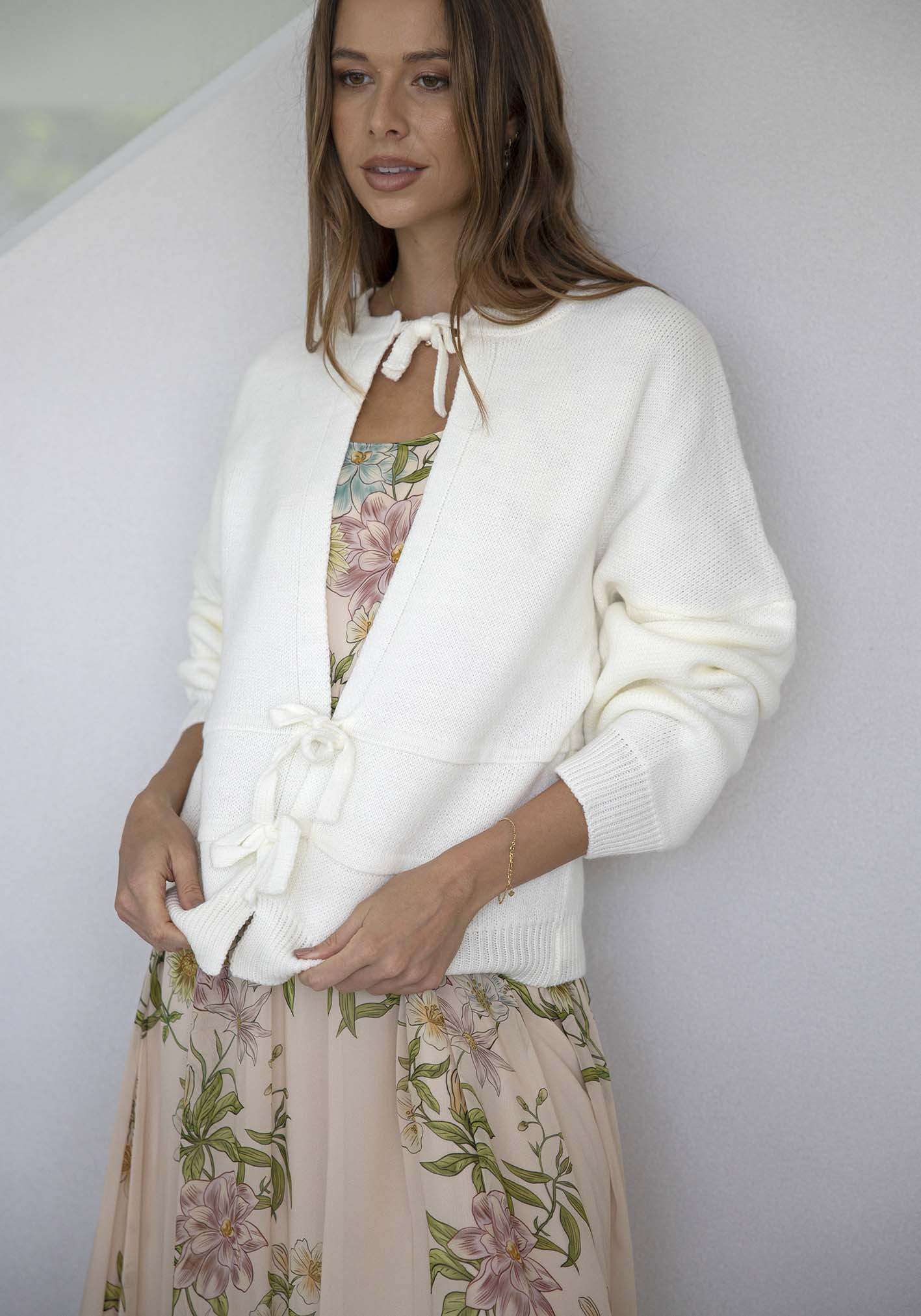 Matchmaker Cream Bow Cardigan