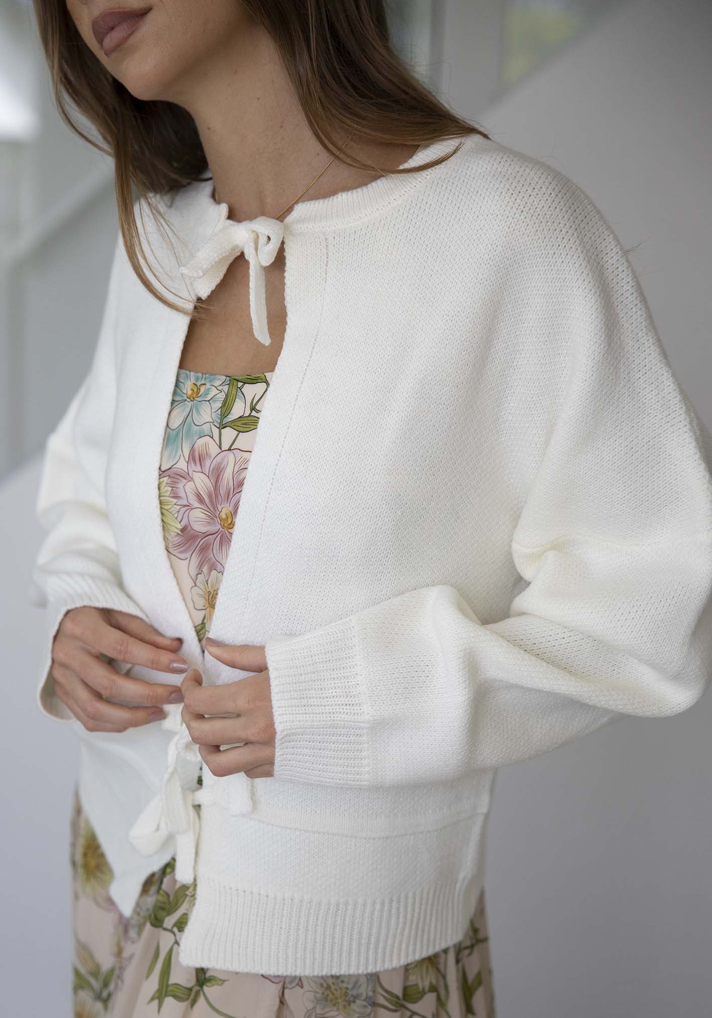 Matchmaker Cream Bow Cardigan