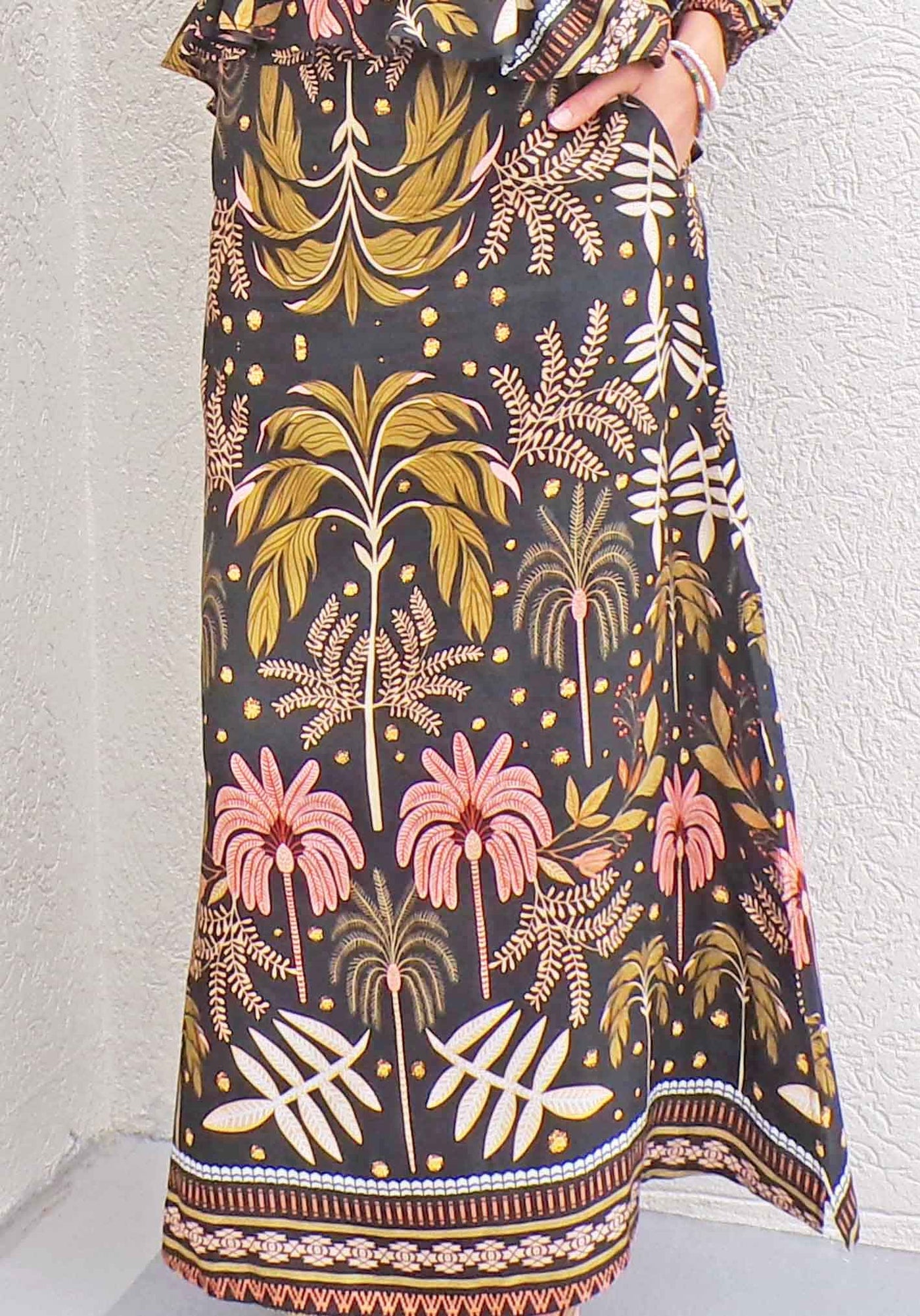 Midnight Tropical Maxi Skirt