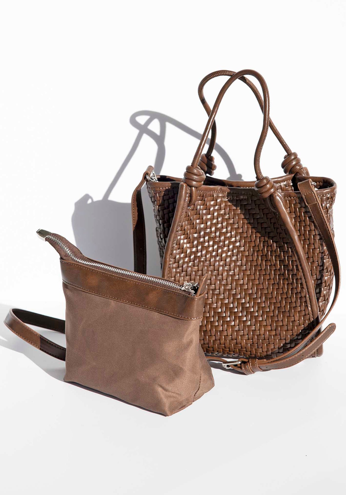 Milan Chocolate Woven Leather Bag