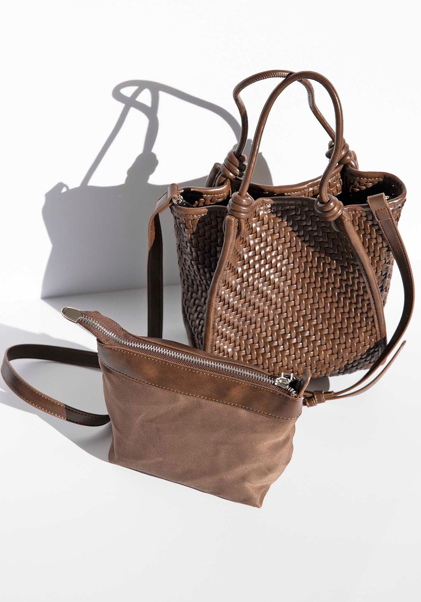 Milan Chocolate Woven Leather Bag