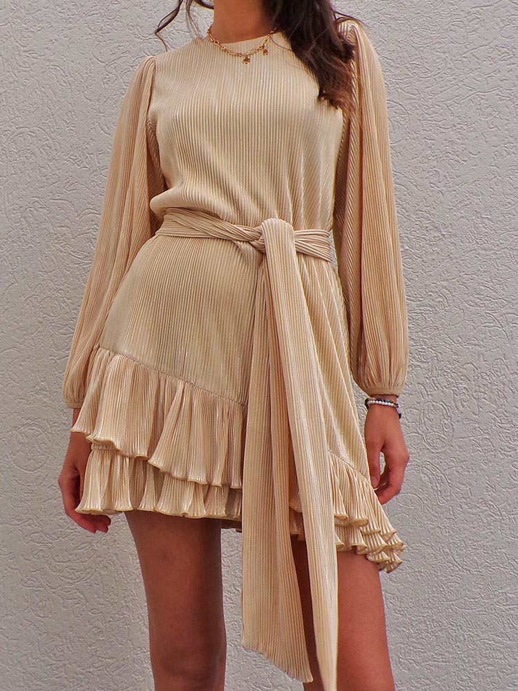 casual lace dress Maxi Dresses For Summer Womens White High Waist Casual Lace Layered Hem  Belted Halter Dress at Amazon Women's Clothing store main image 0
