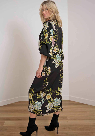 Night Garden Floral Blouse & Midi Skirt Set