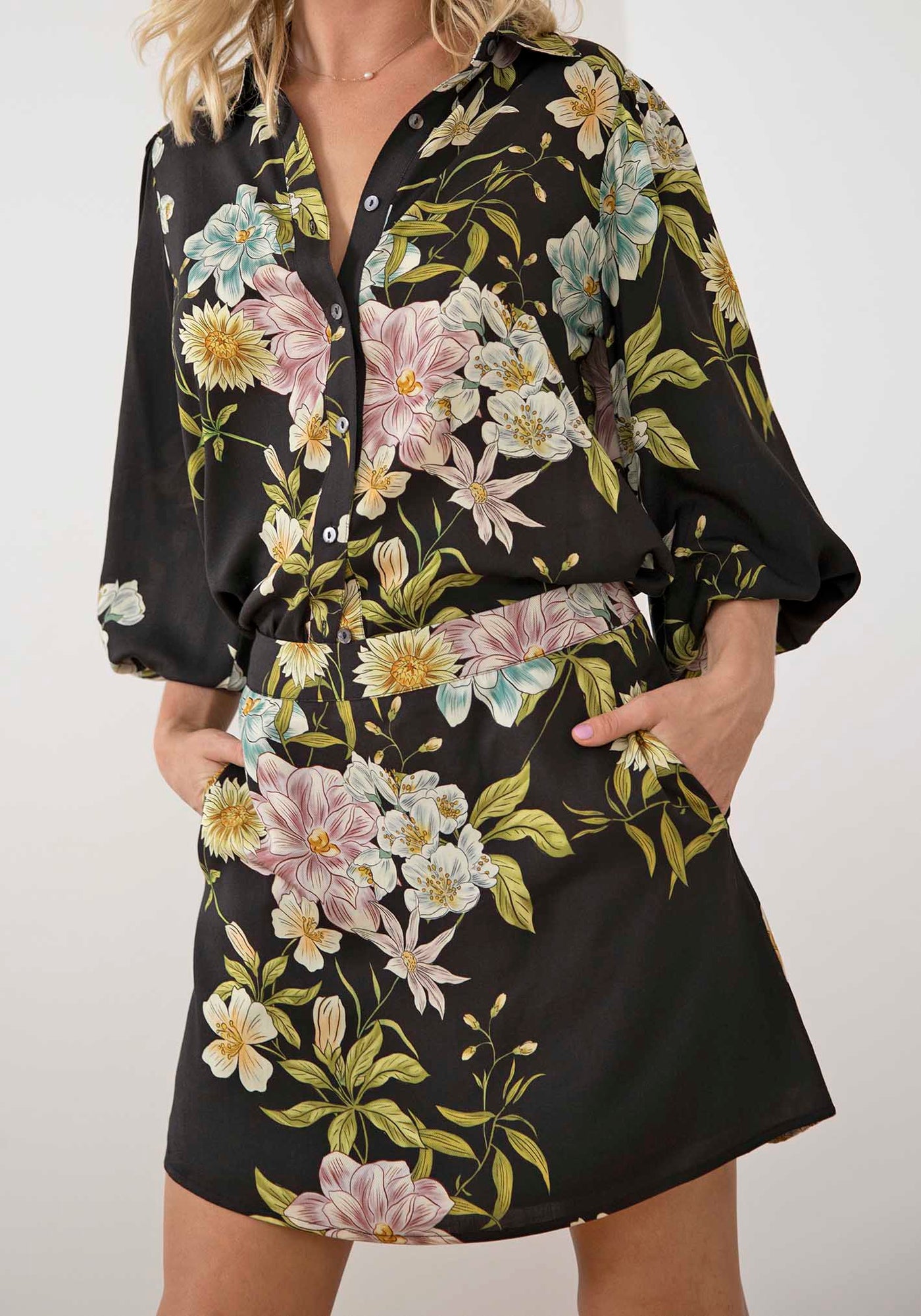Night Garden Floral Mini Skirt