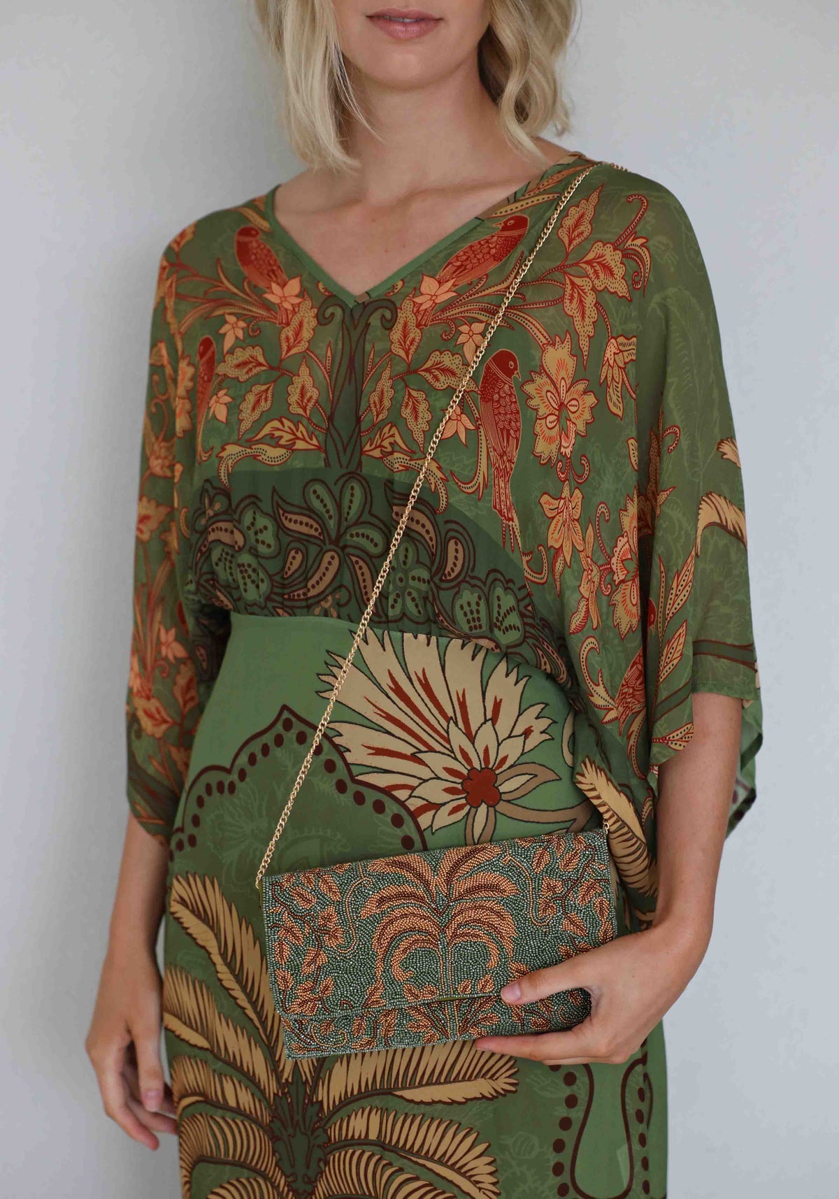 Oasis Hand Beaded Clutch Bag