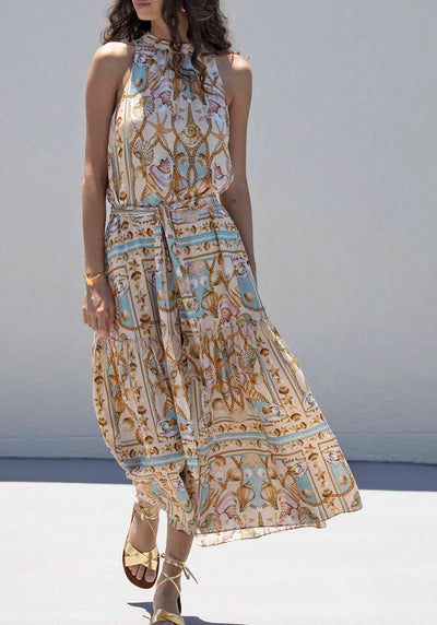 Ocean Treasure Halter Maxi Dress