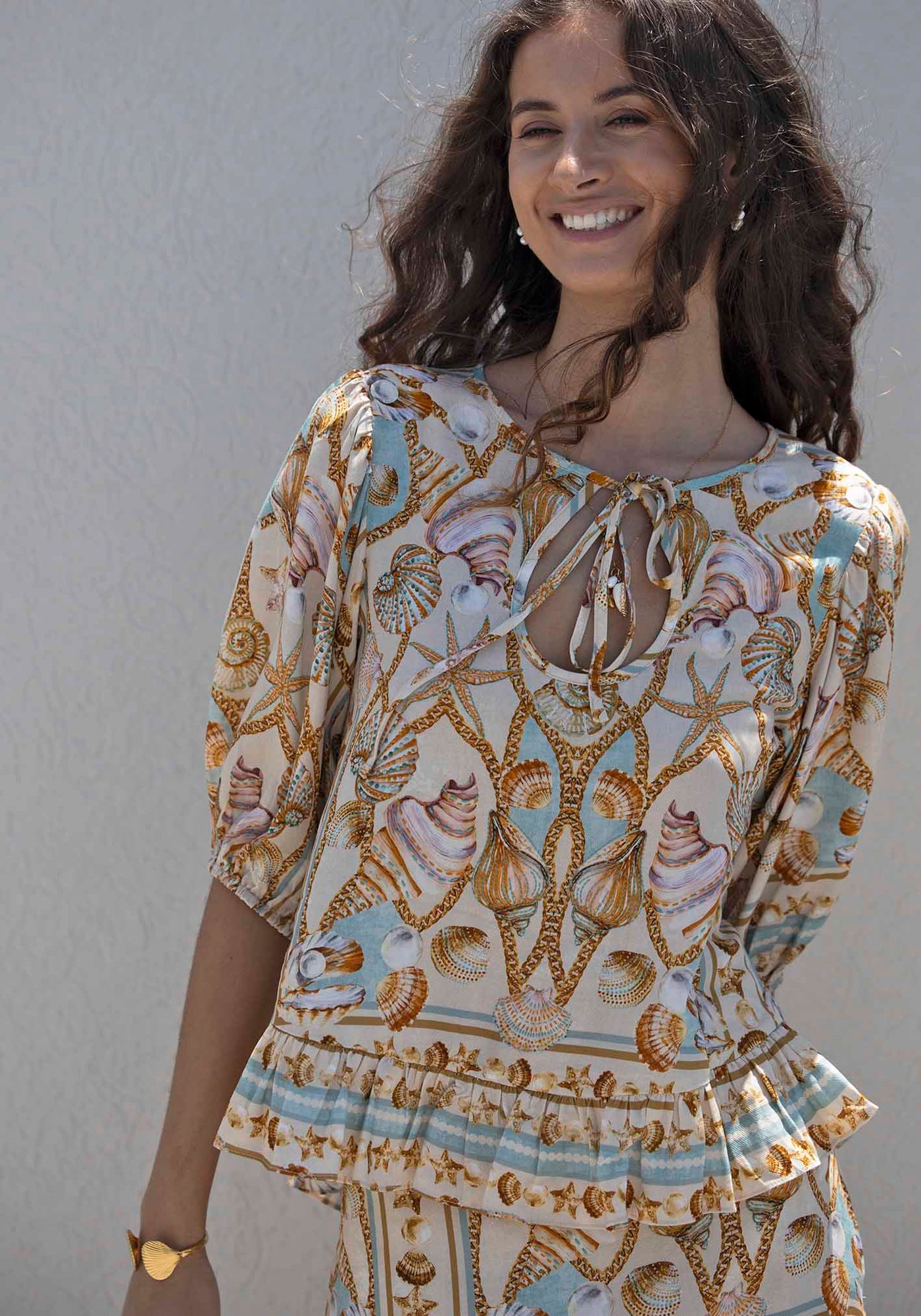 Ocean Treasure Sleeve Blouse