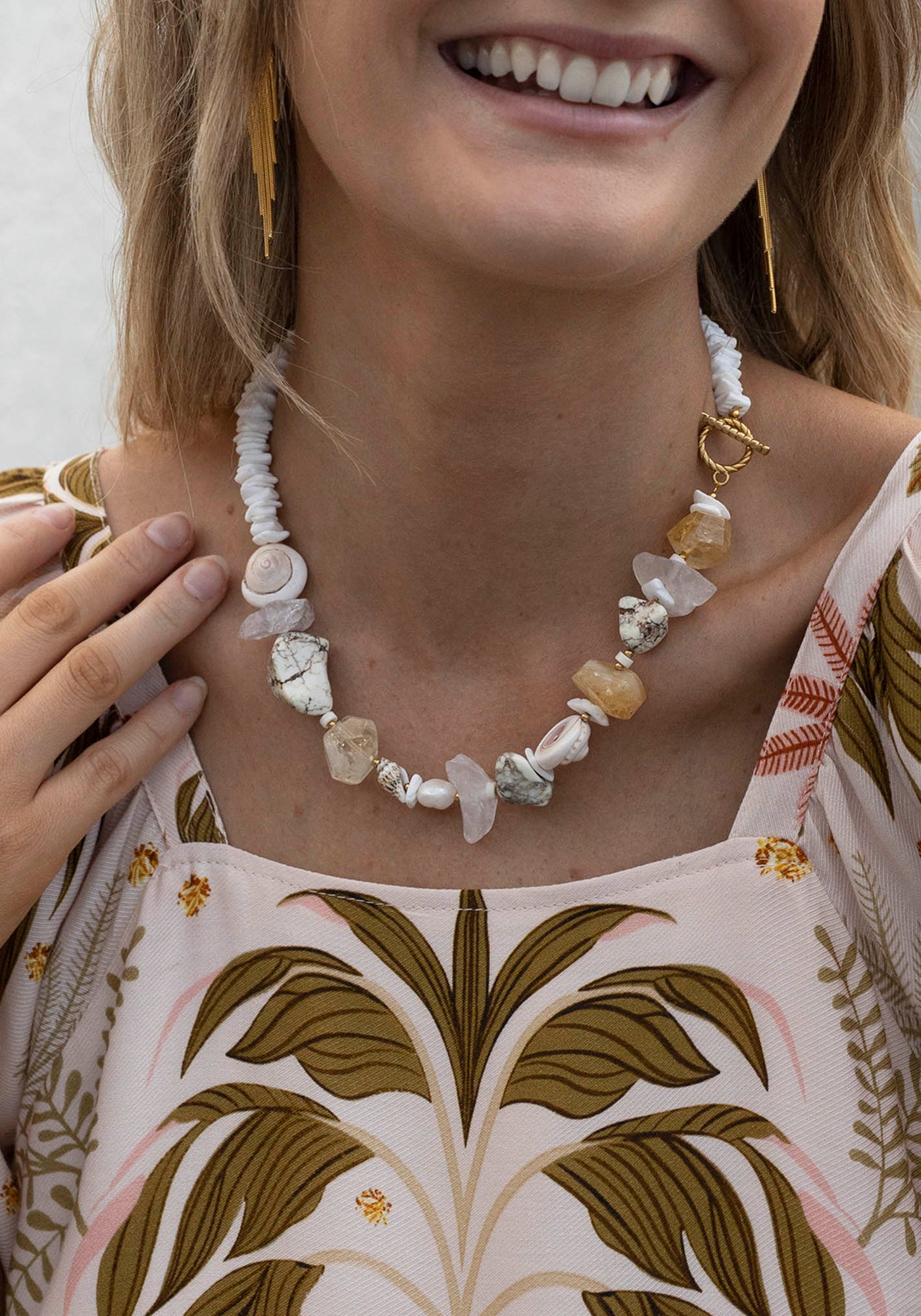 Olive Ocean Shell Necklace