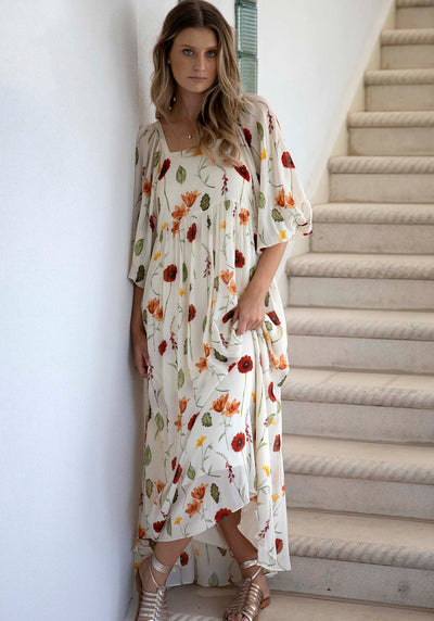 Perennial Floral Sleeve Maxi Dress