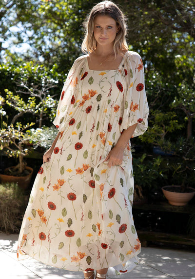 Perennial Floral Sleeve Maxi Dress
