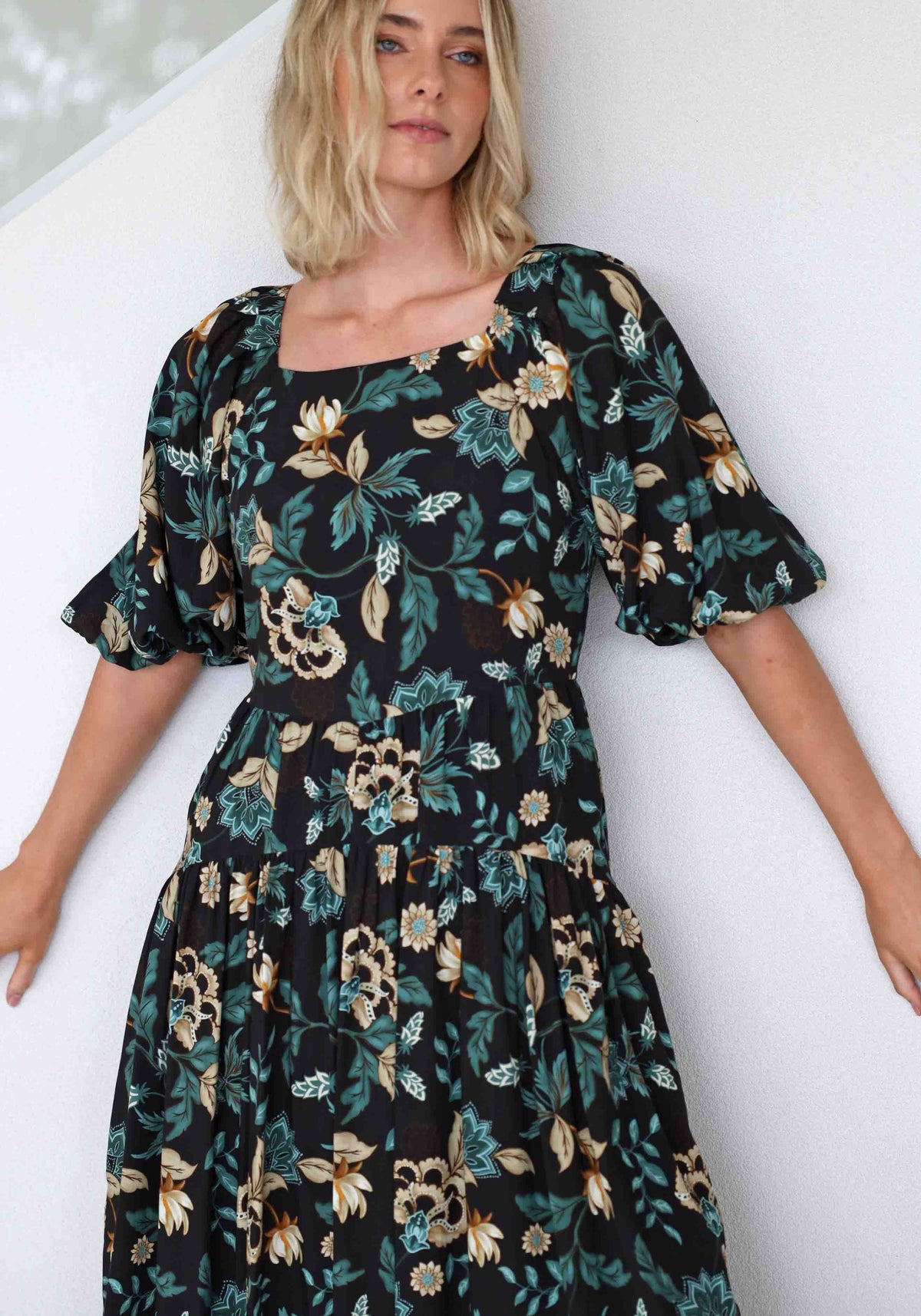 Premonition Floral Tie Back Maxi Dress