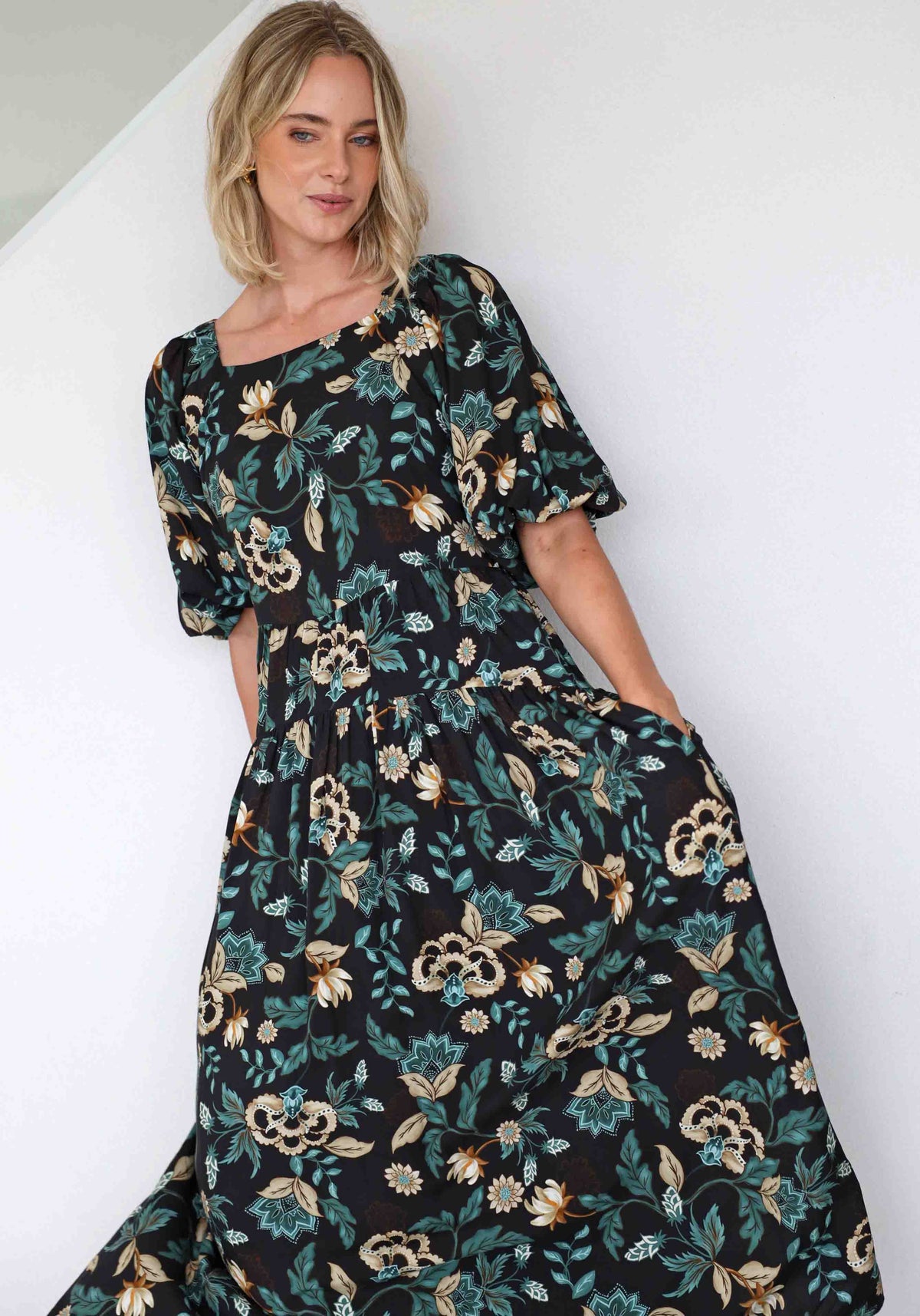 Premonition Floral Tie Back Maxi Dress