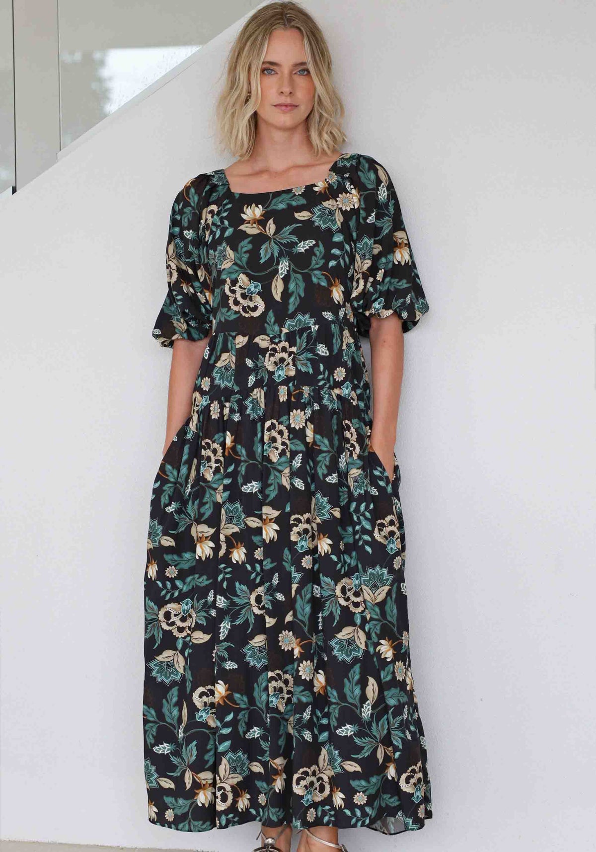 Premonition Floral Tie Back Maxi Dress