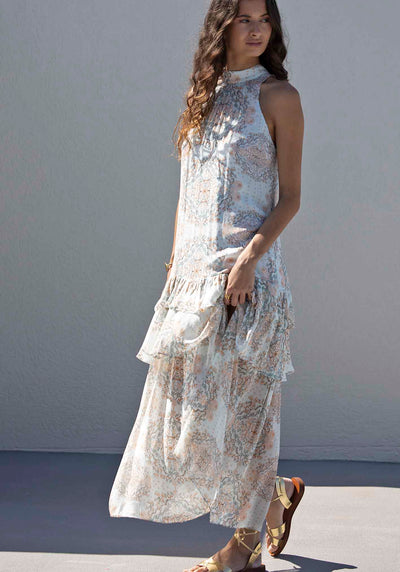 Prodigy Print Halter Maxi Dress