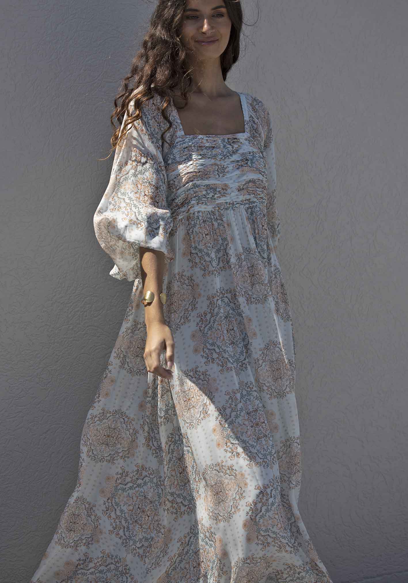 Prodigy Print Sleeve Maxi Dress