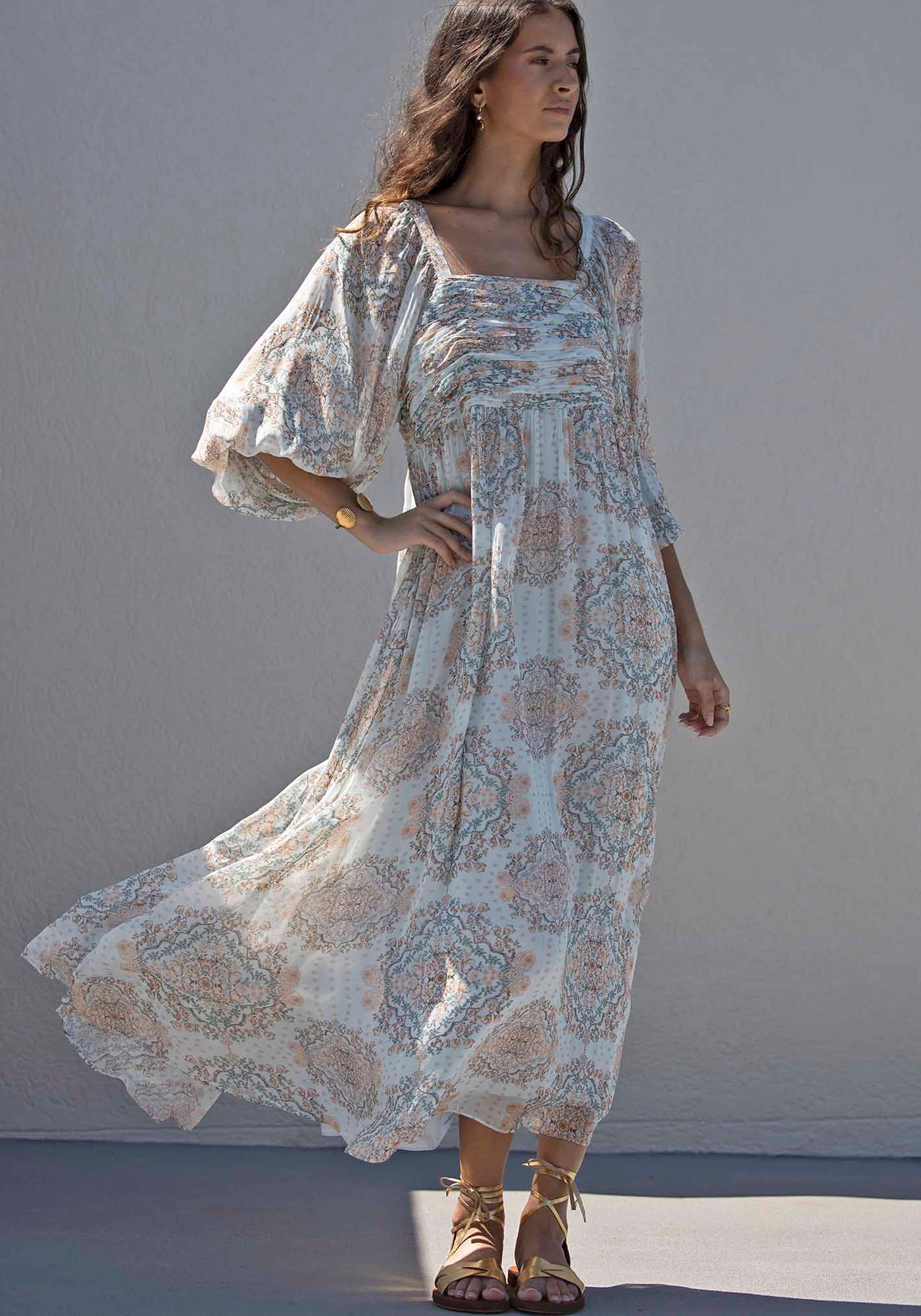 Prodigy Print Sleeve Maxi Dress