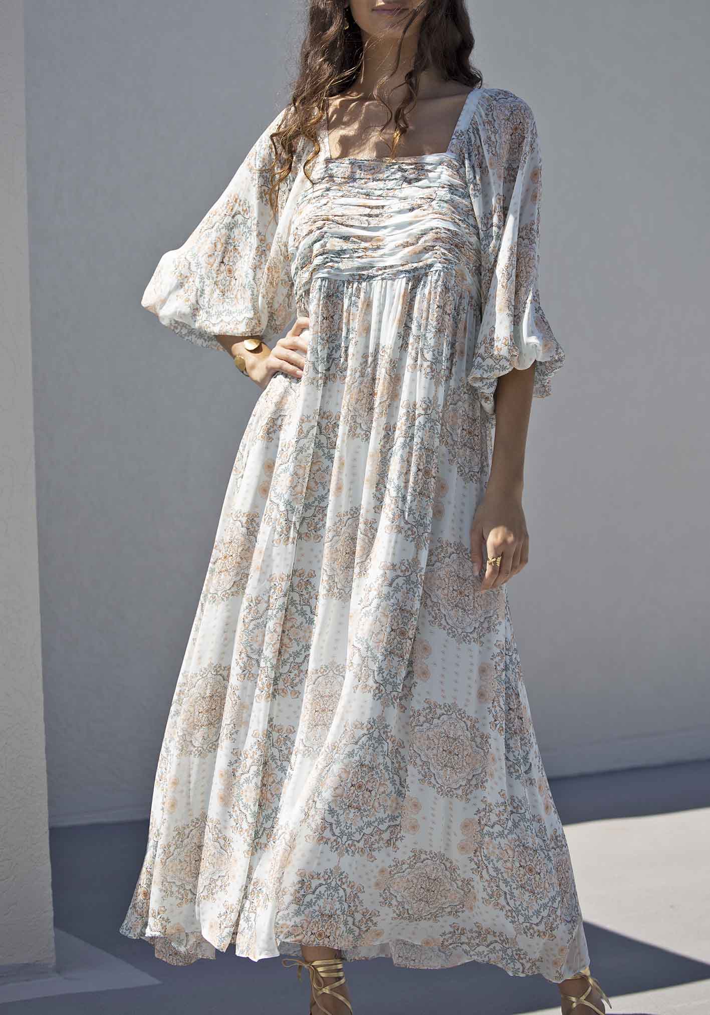 Prodigy Print Sleeve Maxi Dress