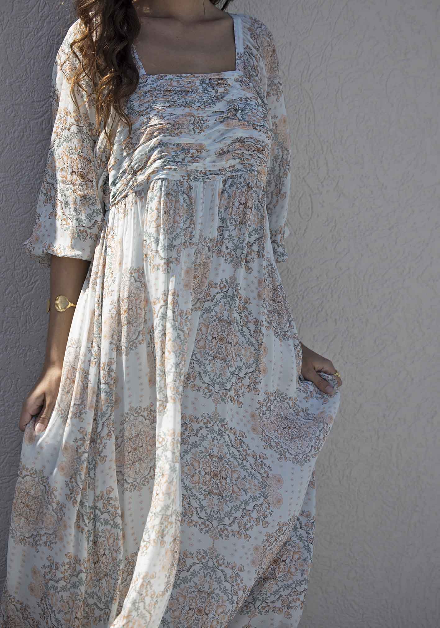 Prodigy Print Sleeve Maxi Dress