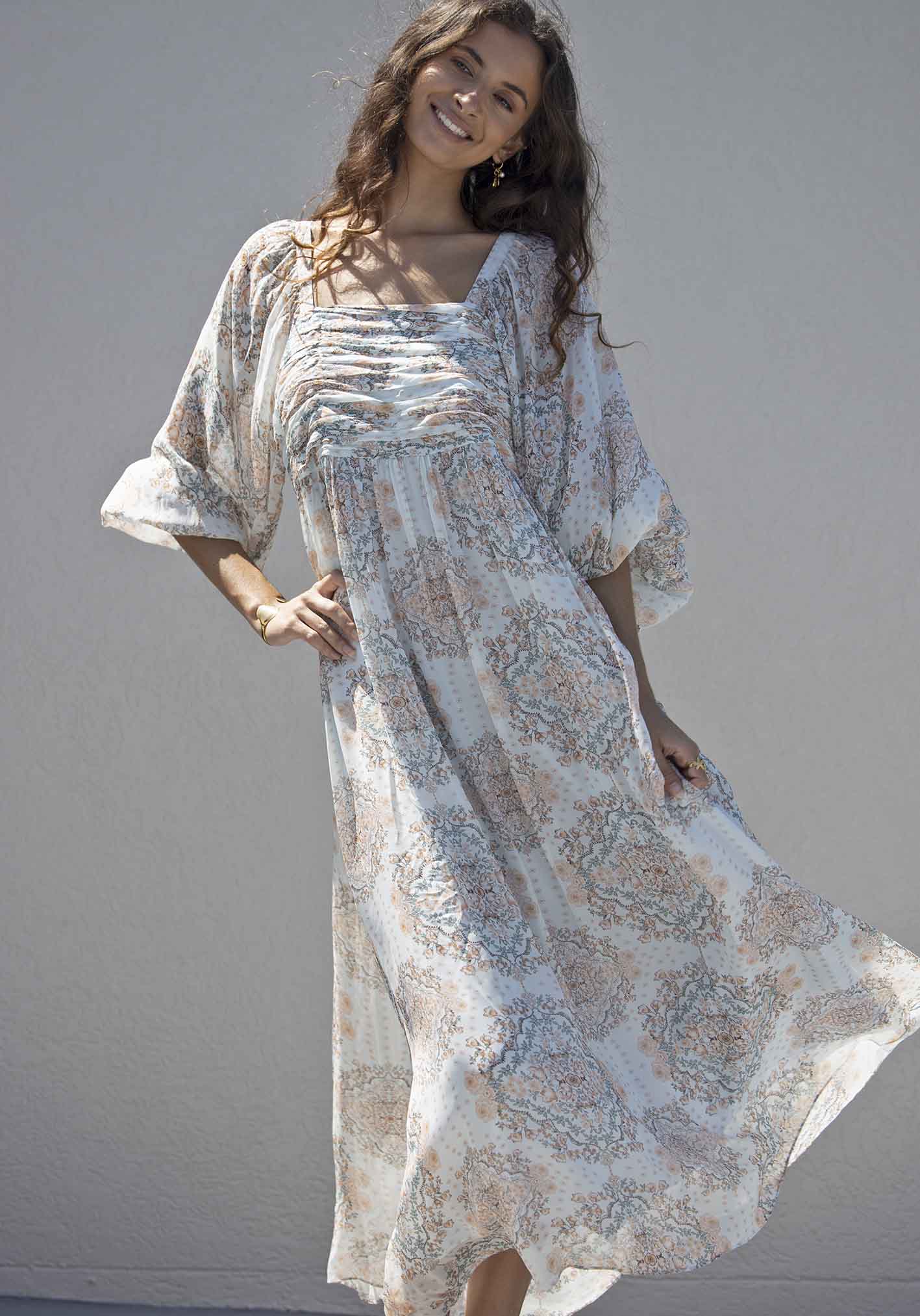 Prodigy Print Sleeve Maxi Dress