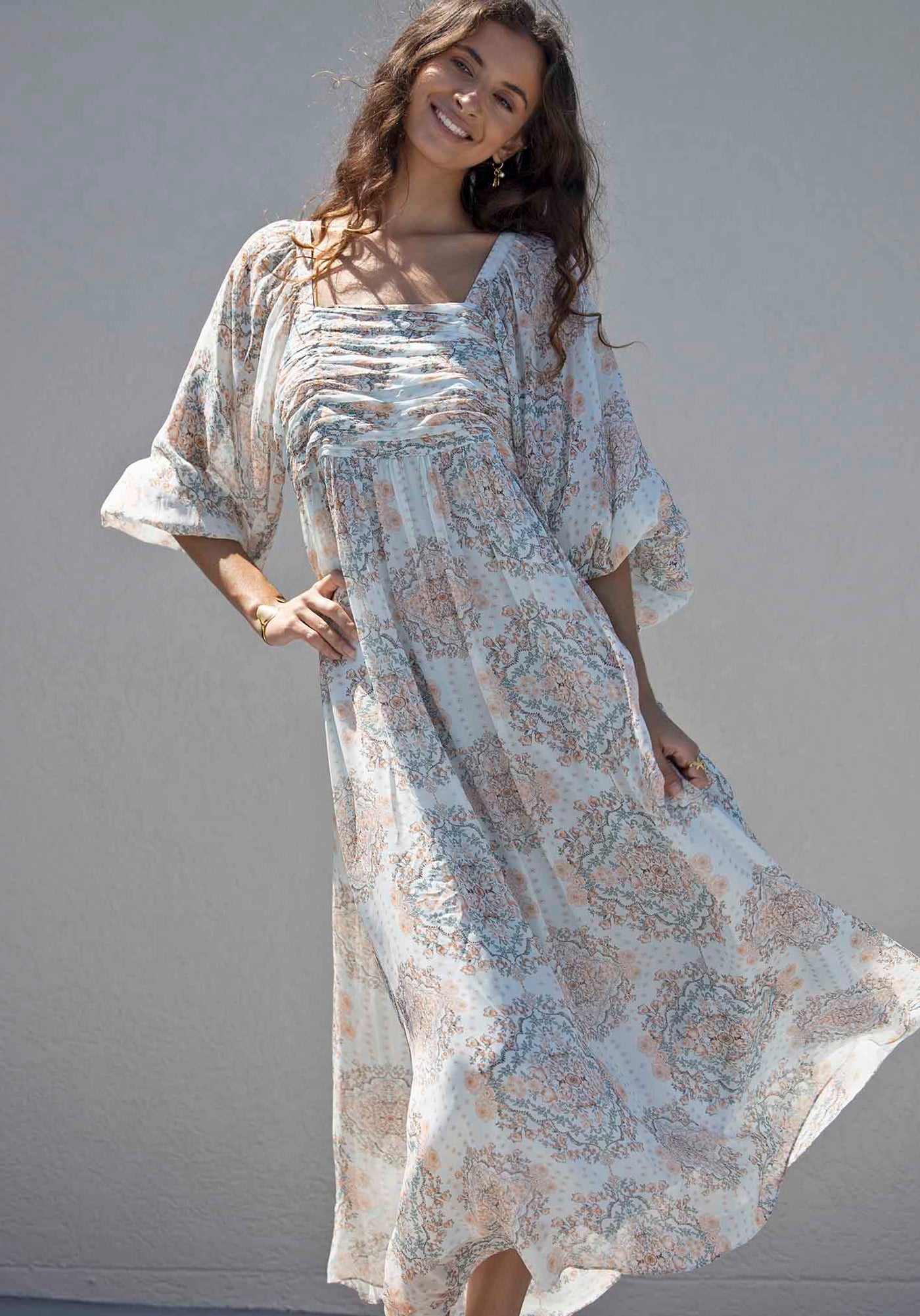 Prodigy Print Sleeve Maxi Dress