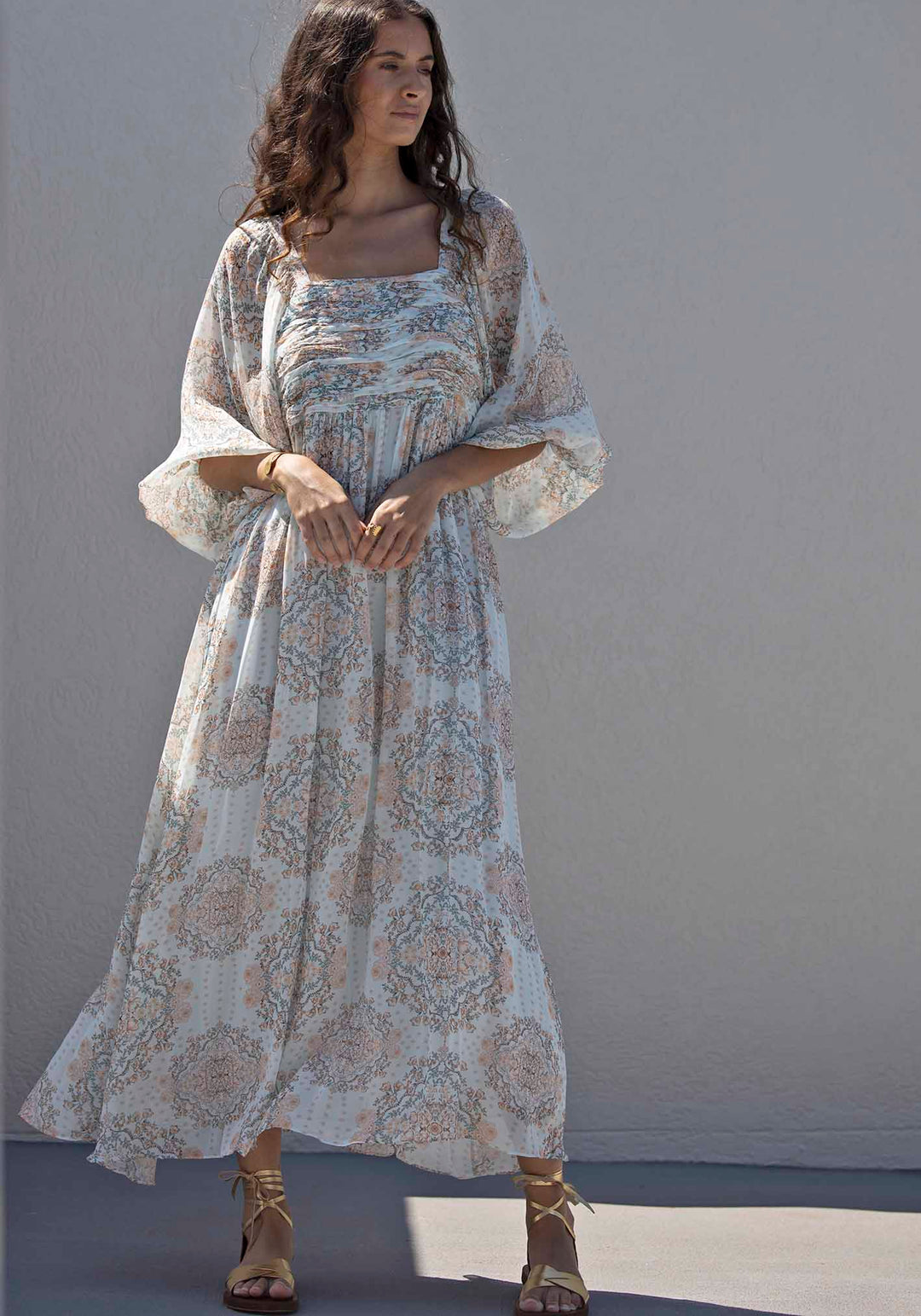 long sleeve maxi dress australia Prodigy Print Sleeve Maxi Dress