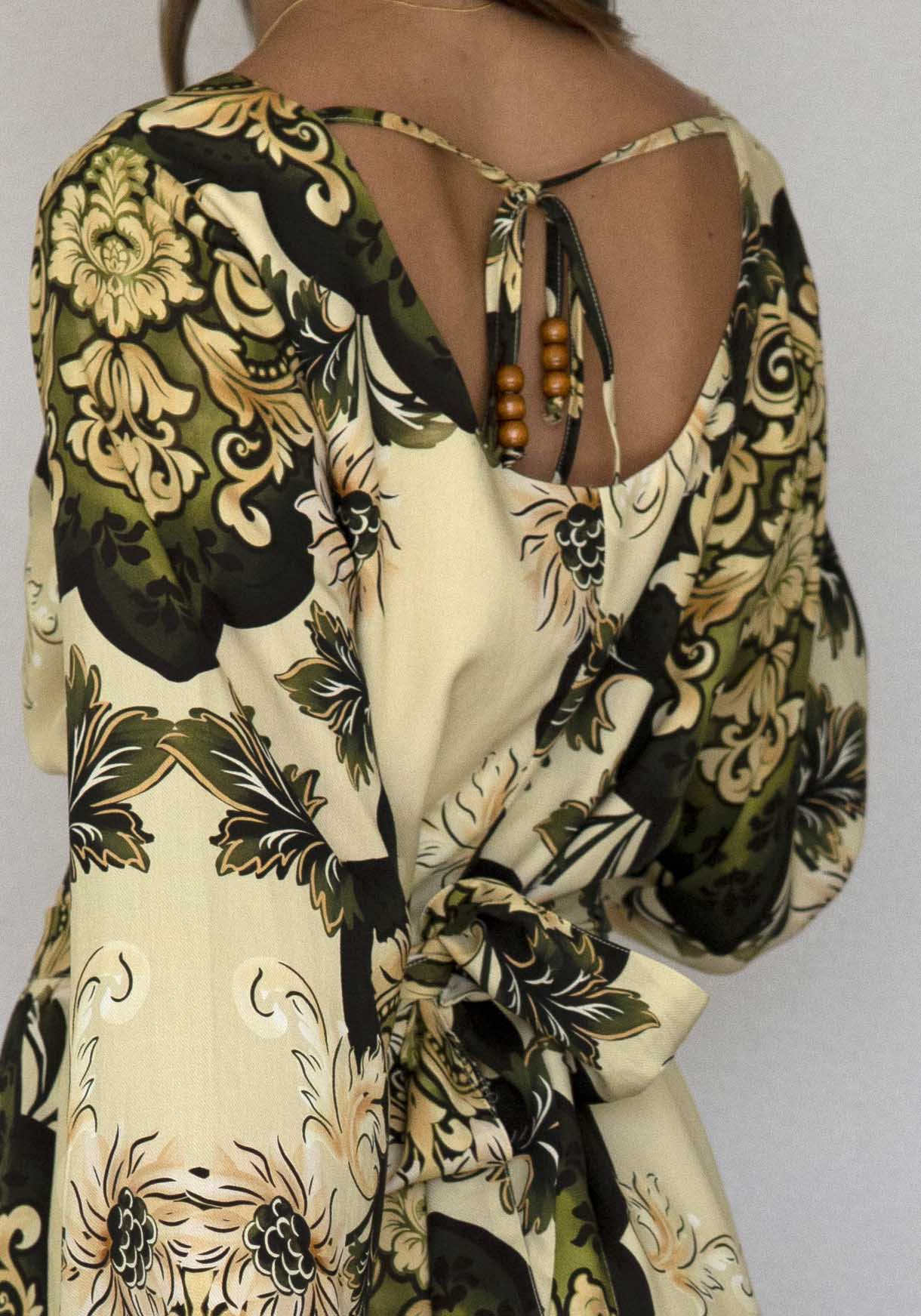 Rhapsody Paisley Cream Bell Sleeve Maxi Dress