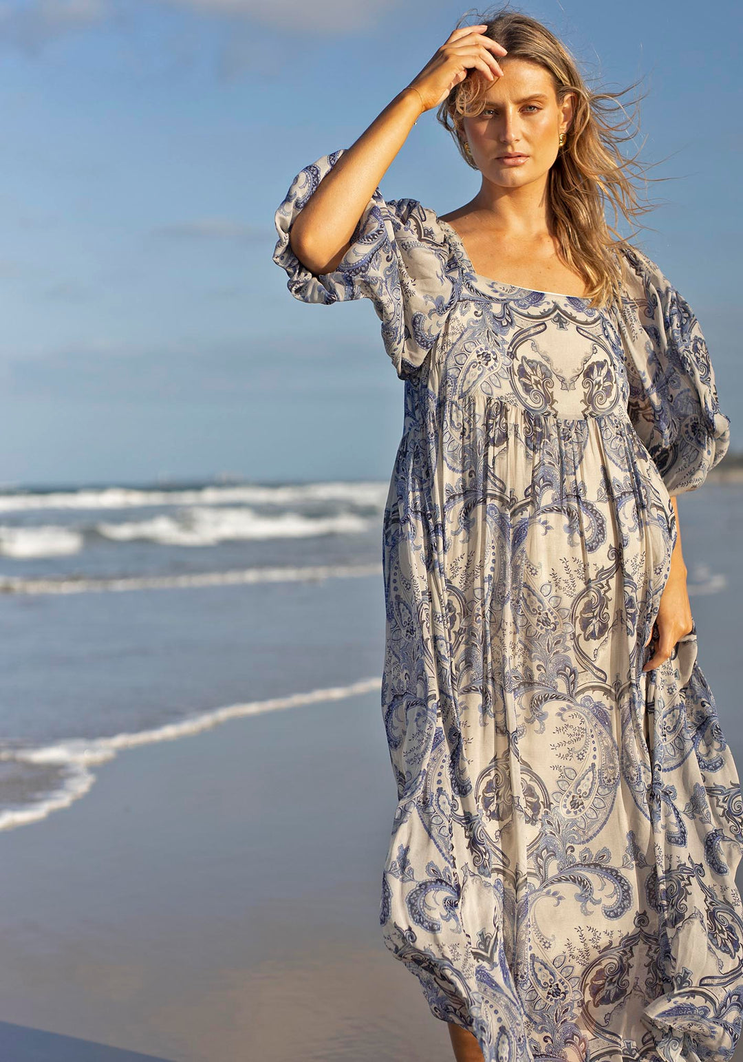 marco maxi dress San Marco Sleeve Floral Maxi Dress