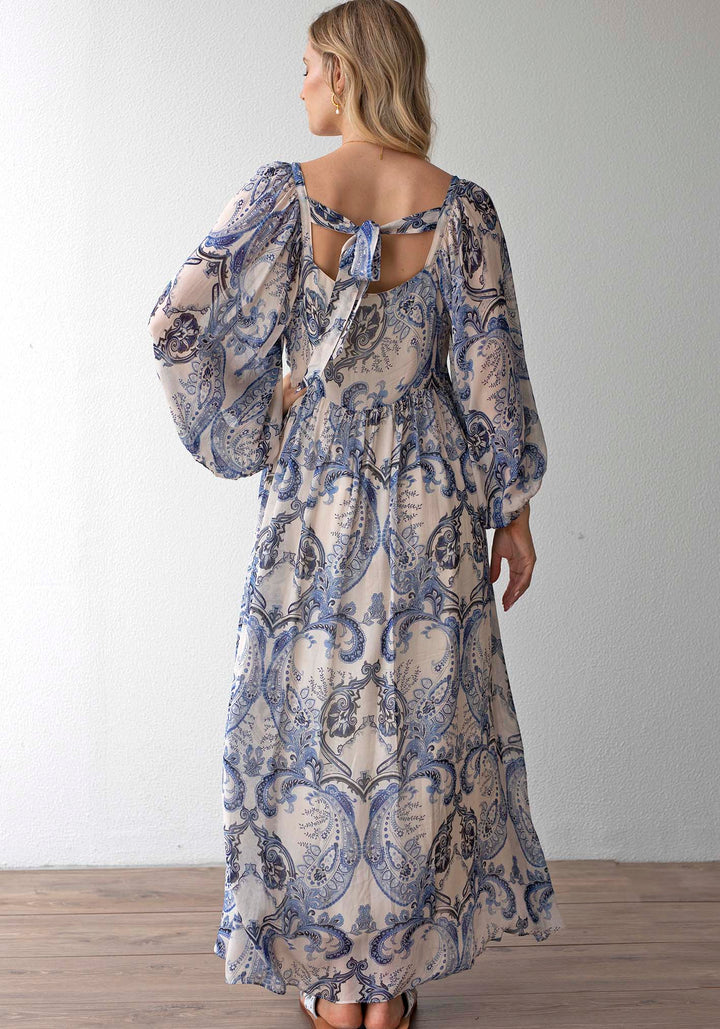 chinese dress ladies San Marco Sleeve Floral Maxi Dress
