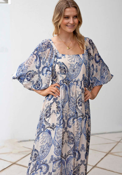 San Marco Sleeve Maxi Dress