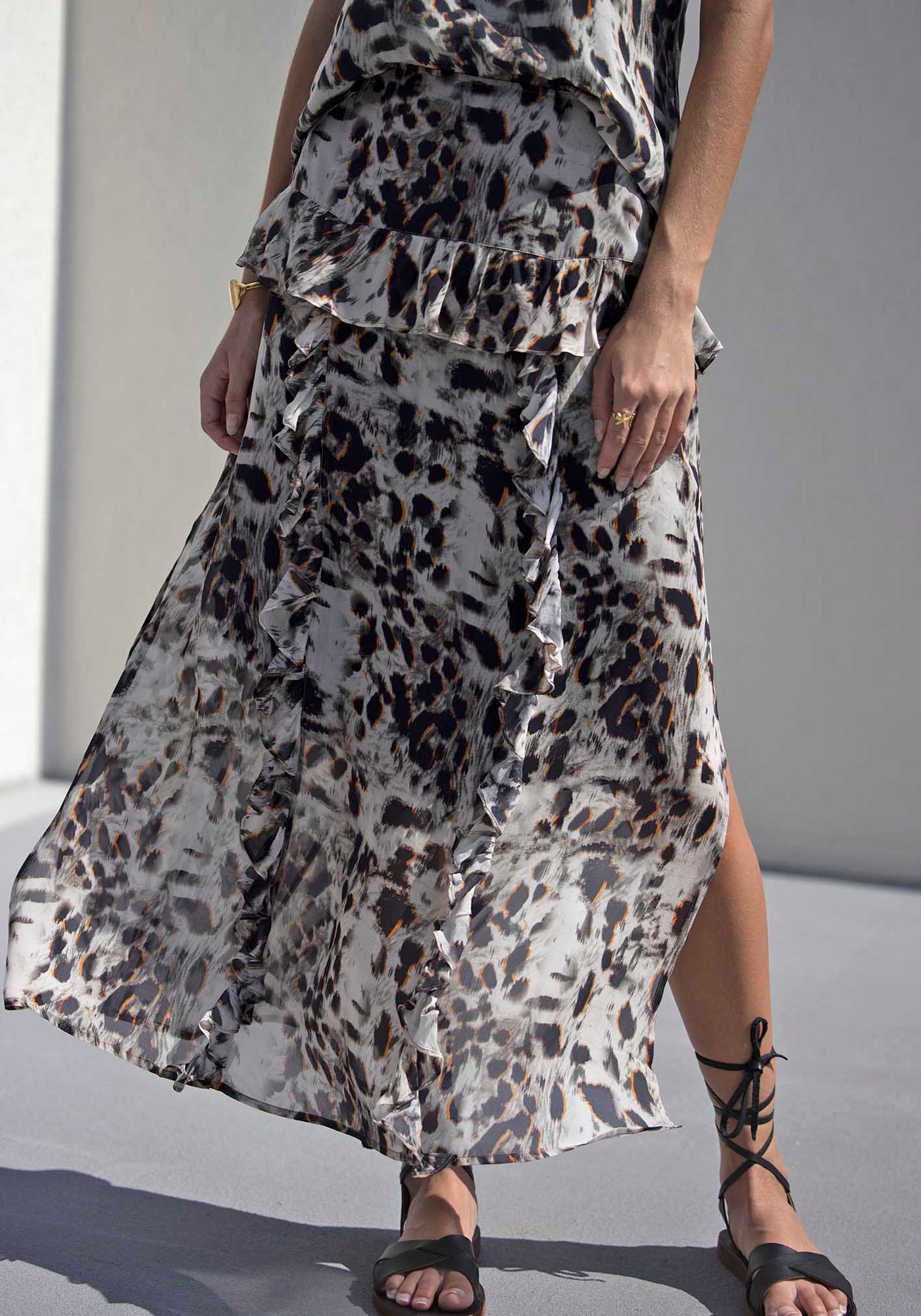 Panthera Animal Print Maxi Skirt