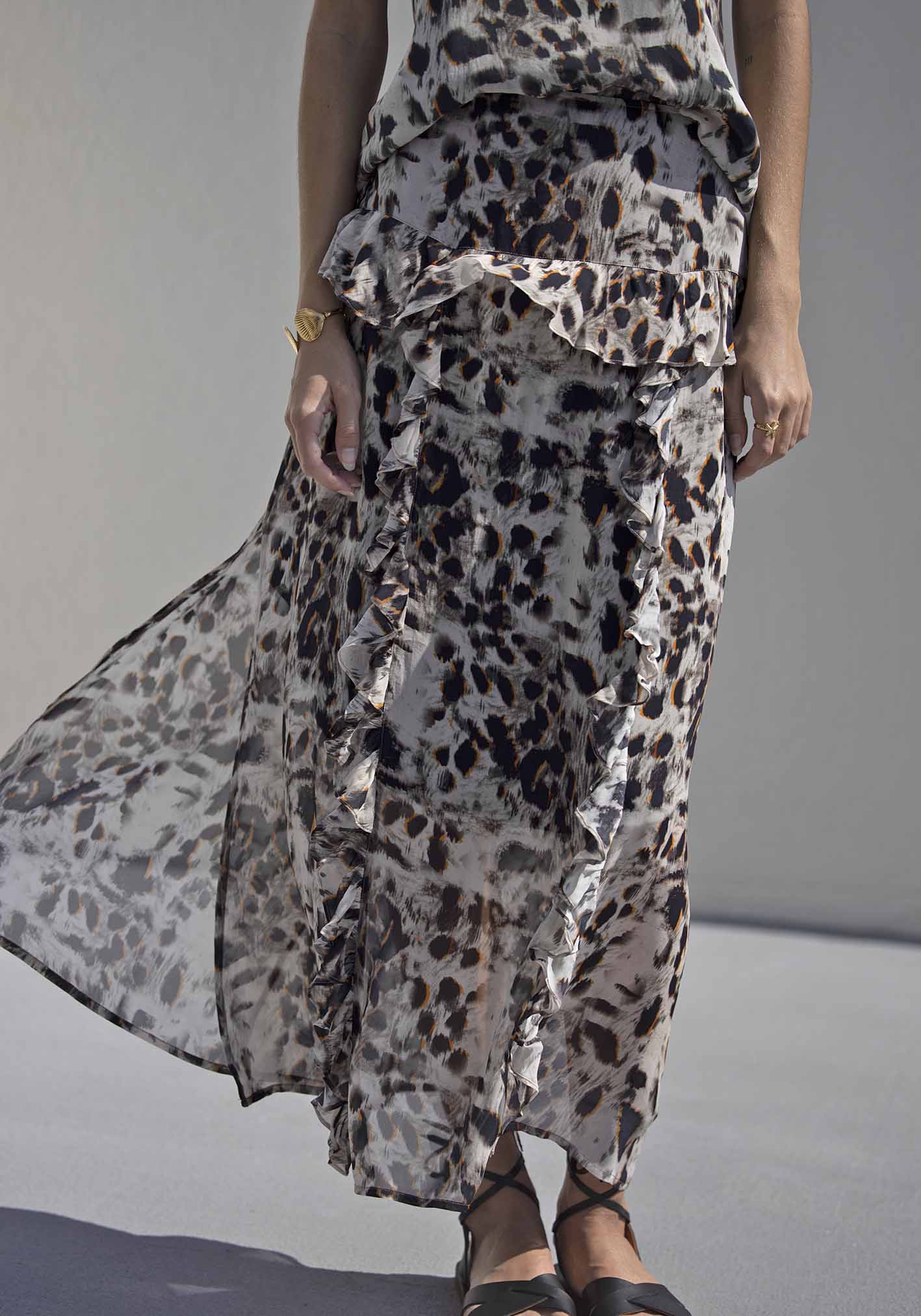 Panthera Animal Print Maxi Skirt