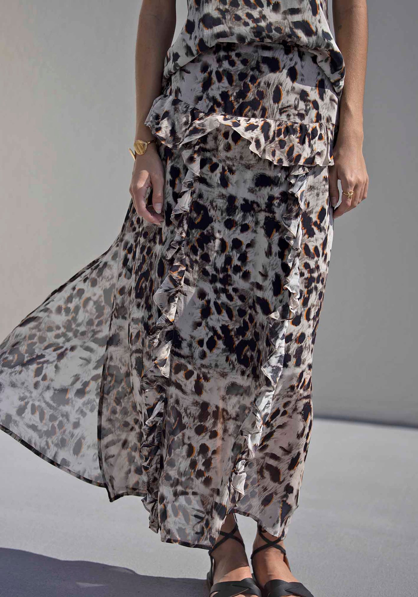 Panthera Animal Print Maxi Skirt