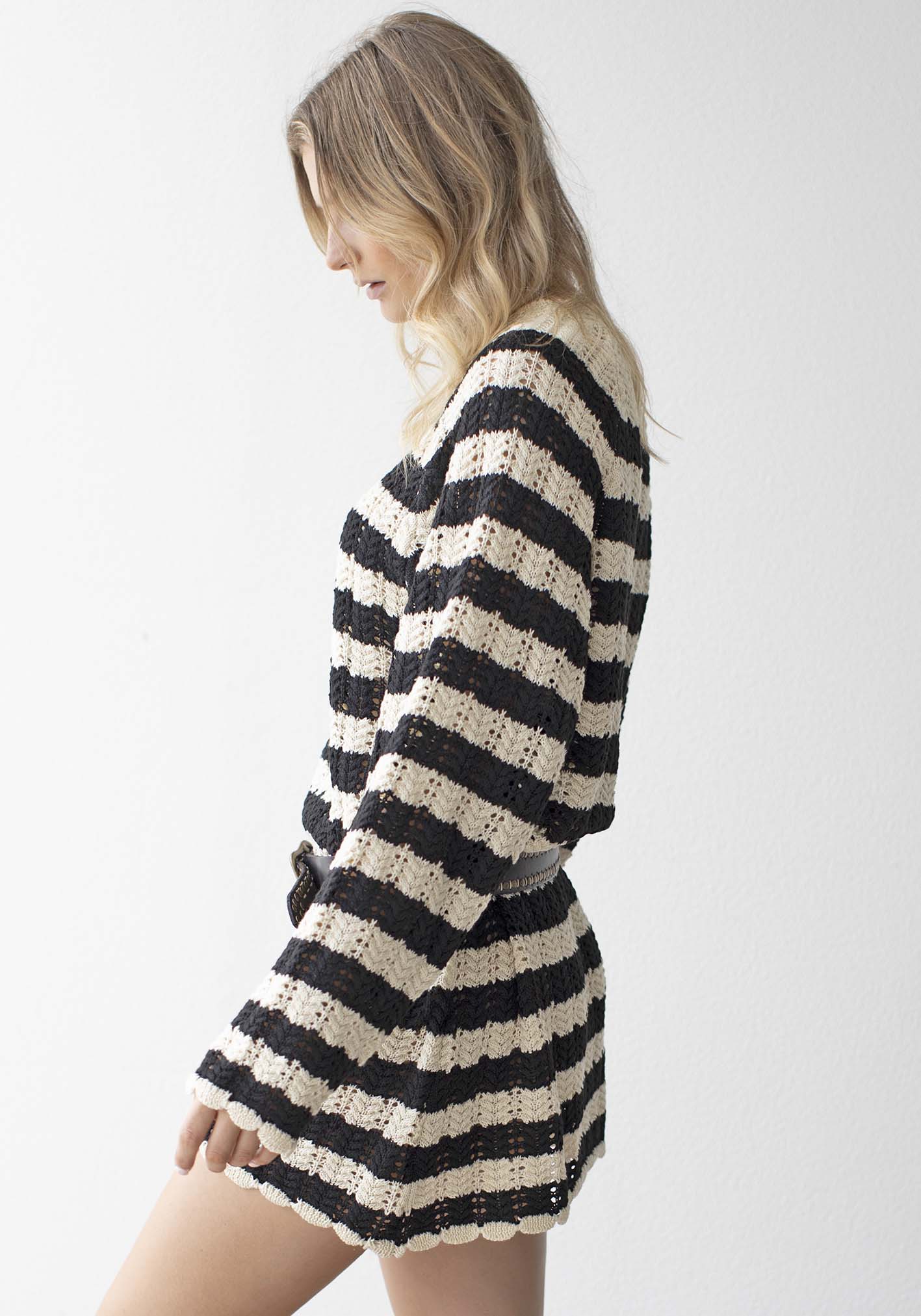Songful Stripe Knit Tunic & Maxi Skirt Set